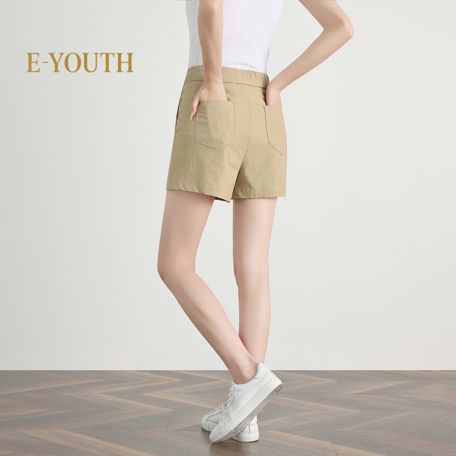 Eyouth 20178 women casual shorts loose high waist wide leg simple ladies short pants product detail 5