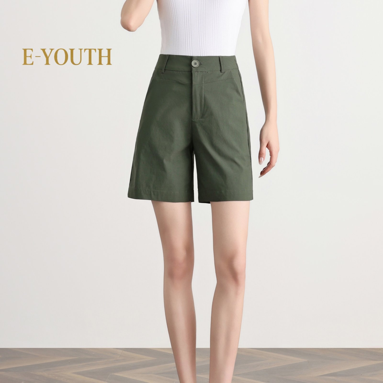 Eyouth 20177 women casual shorts high waist Korean Style button waist short pants for ladies product detail 3