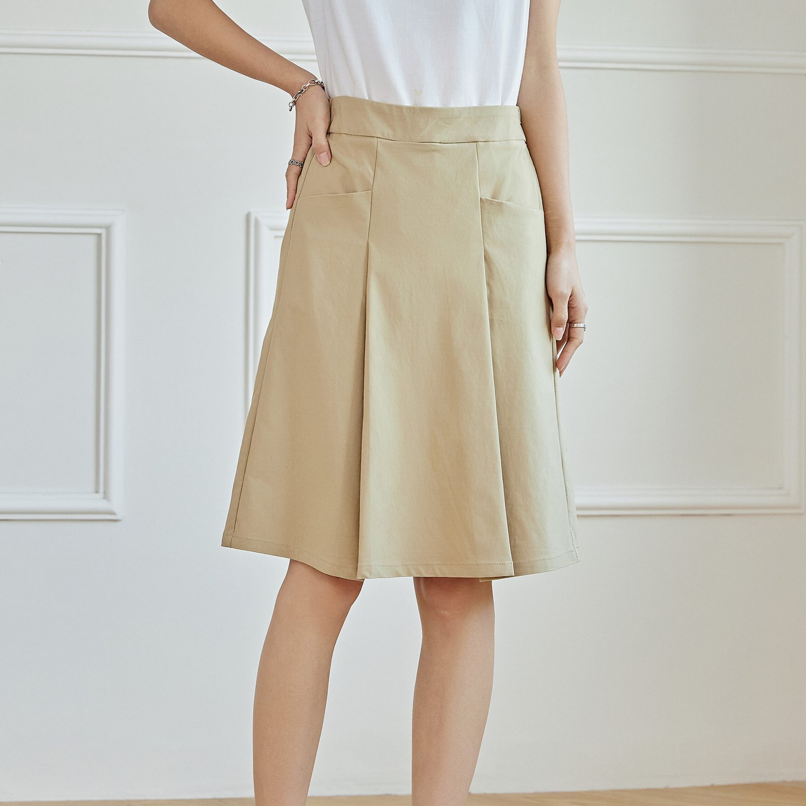 Eyouth 1948 women skirts high waist knee lenth A line skirts product detail 7