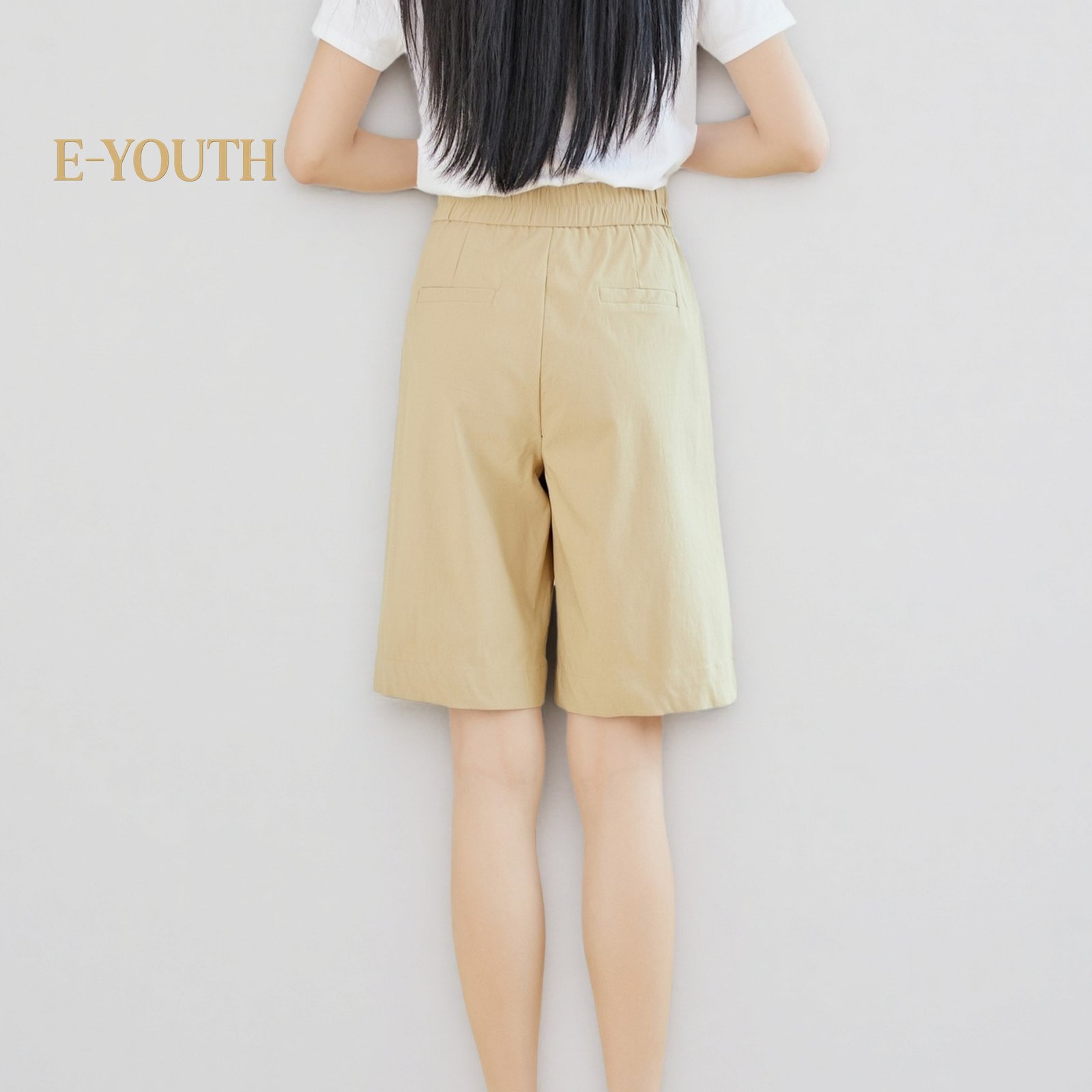 Eyouth 20158 Women Urban Chic Bermuda | high waist basic casual knee length ladies short pants product detail 3