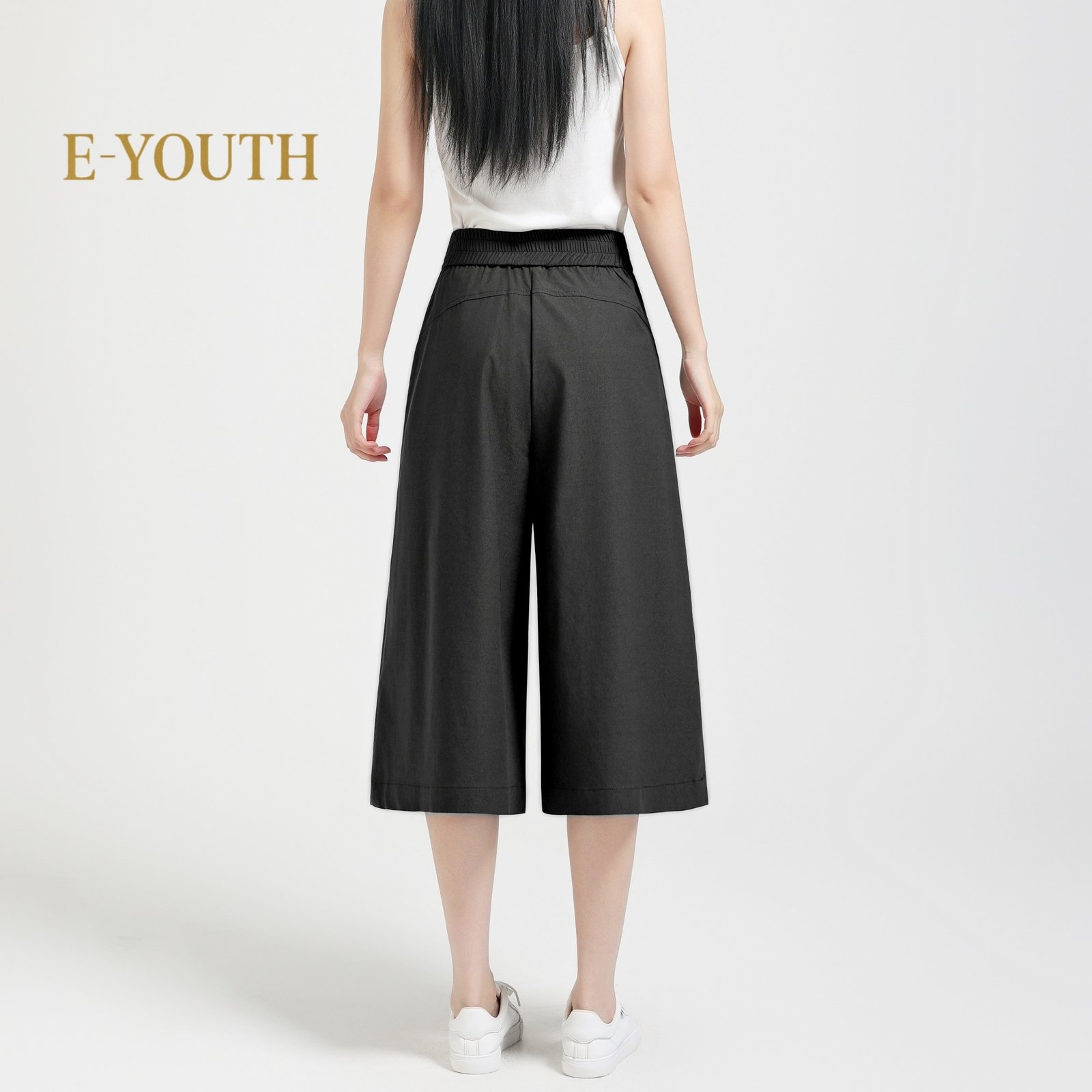 Eyouth 1096 Women Soft-Stretch Midi Culottes product detail 8