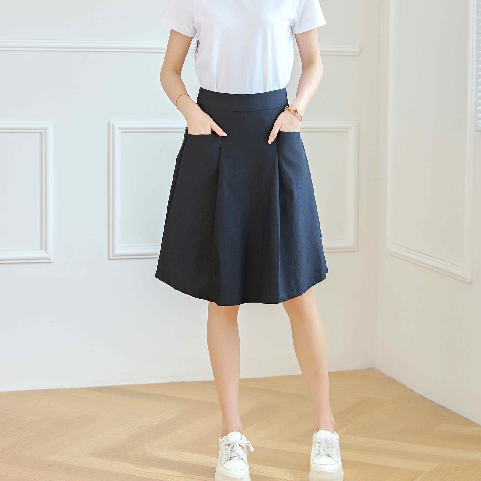 Eyouth 1948 women skirts high waist knee lenth A line skirts