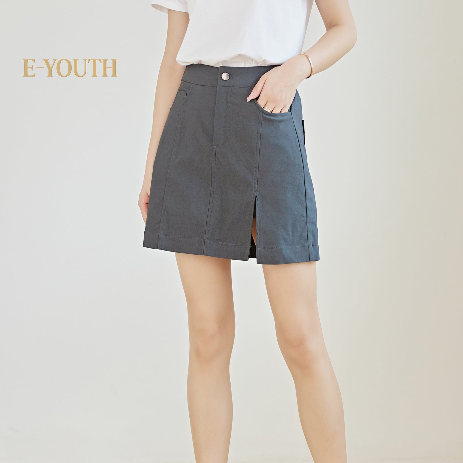 Eyouth 20147 Women Minimalist Front Slit A-Line Skirt product detail 5