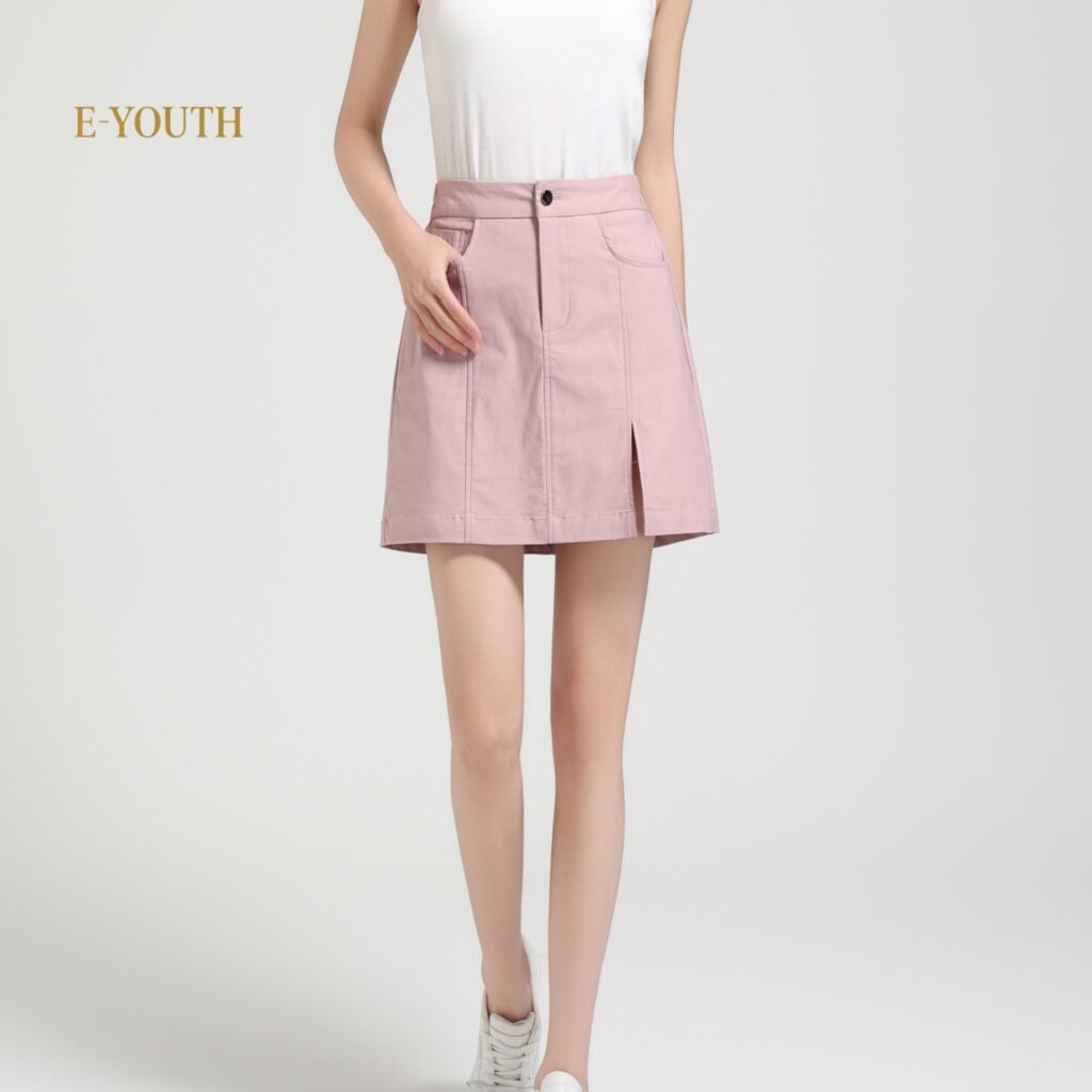 Eyouth 20147 Women Minimalist Front Slit A-Line Skirt