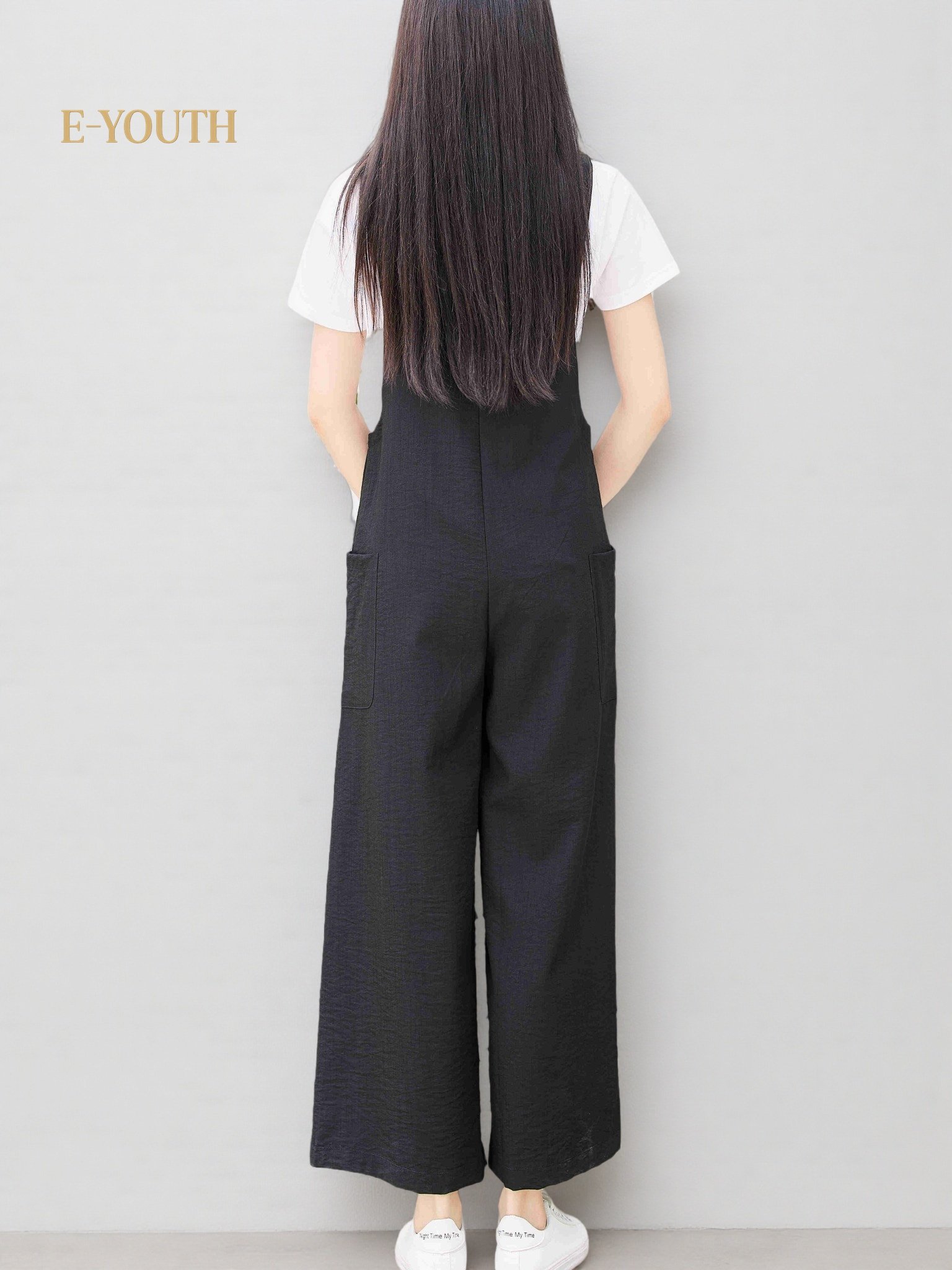 Eyouth 1518 Women’s Adjustable Strap Jumpsuit | Relaxed Wide-Leg Overalls product detail 5