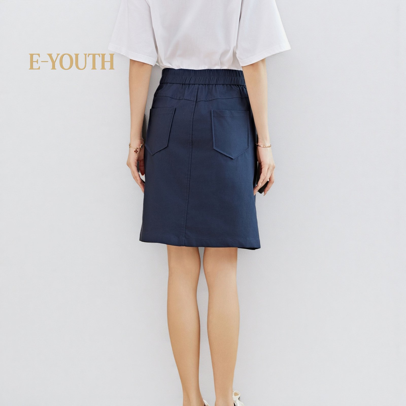 Eyouth 1952 Women skirts Urban Flap Pocket A-Line Skirt product detail 8