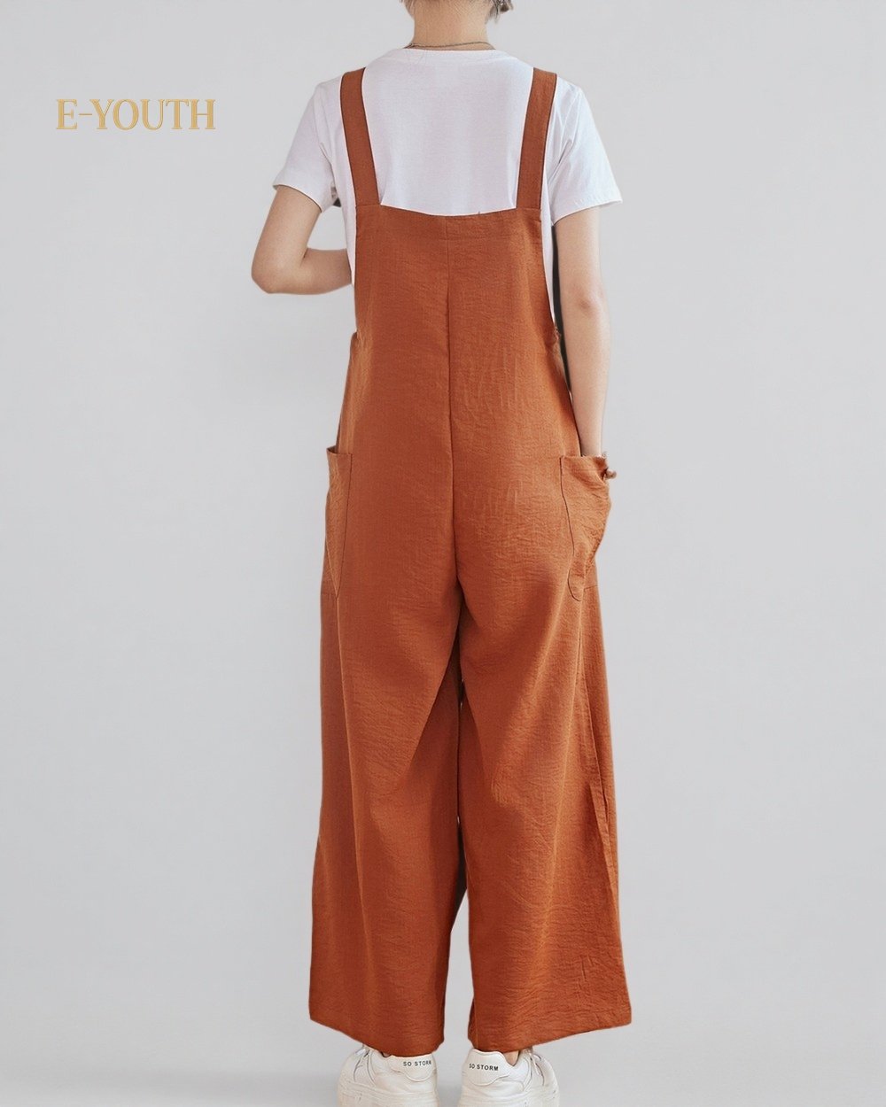 Eyouth 1518 Women’s Adjustable Strap Jumpsuit | Relaxed Wide-Leg Overalls product detail 9