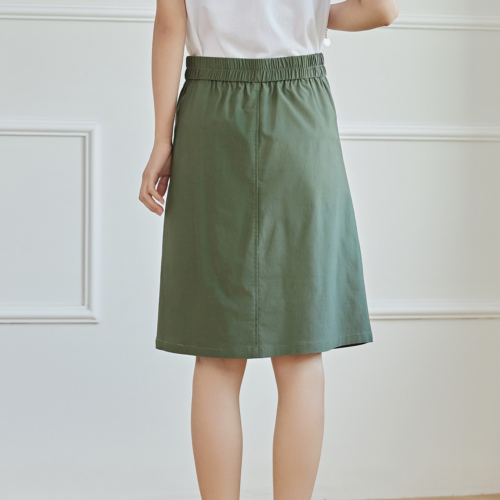 Eyouth 1948 women skirts high waist knee lenth A line skirts product detail 3