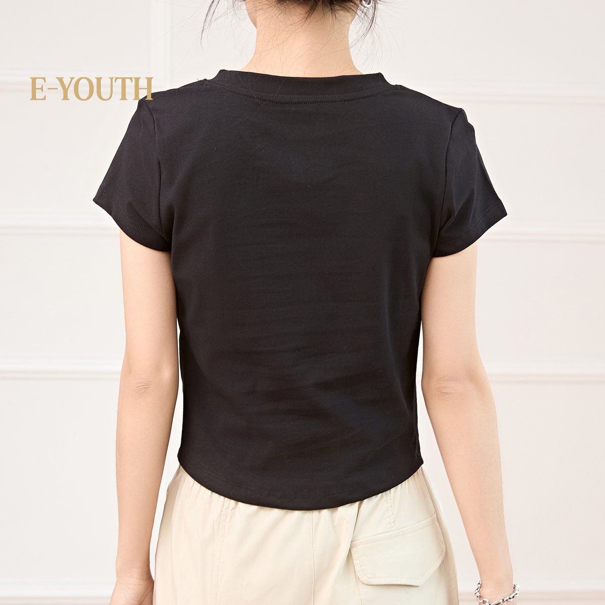 Eyouth 13107 Women’s V-Neck T-Shirt - Soft, Comfortable, and Stylish Top product detail 8