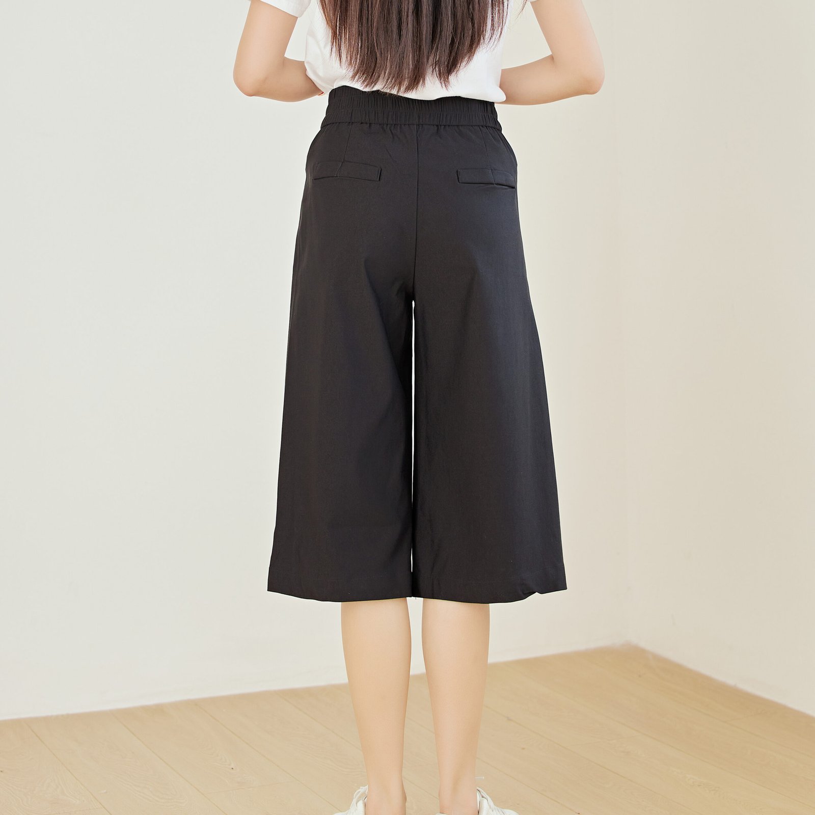 Eyouth 10125 women High Waist two button casual ladies 3/4 pants product detail 3
