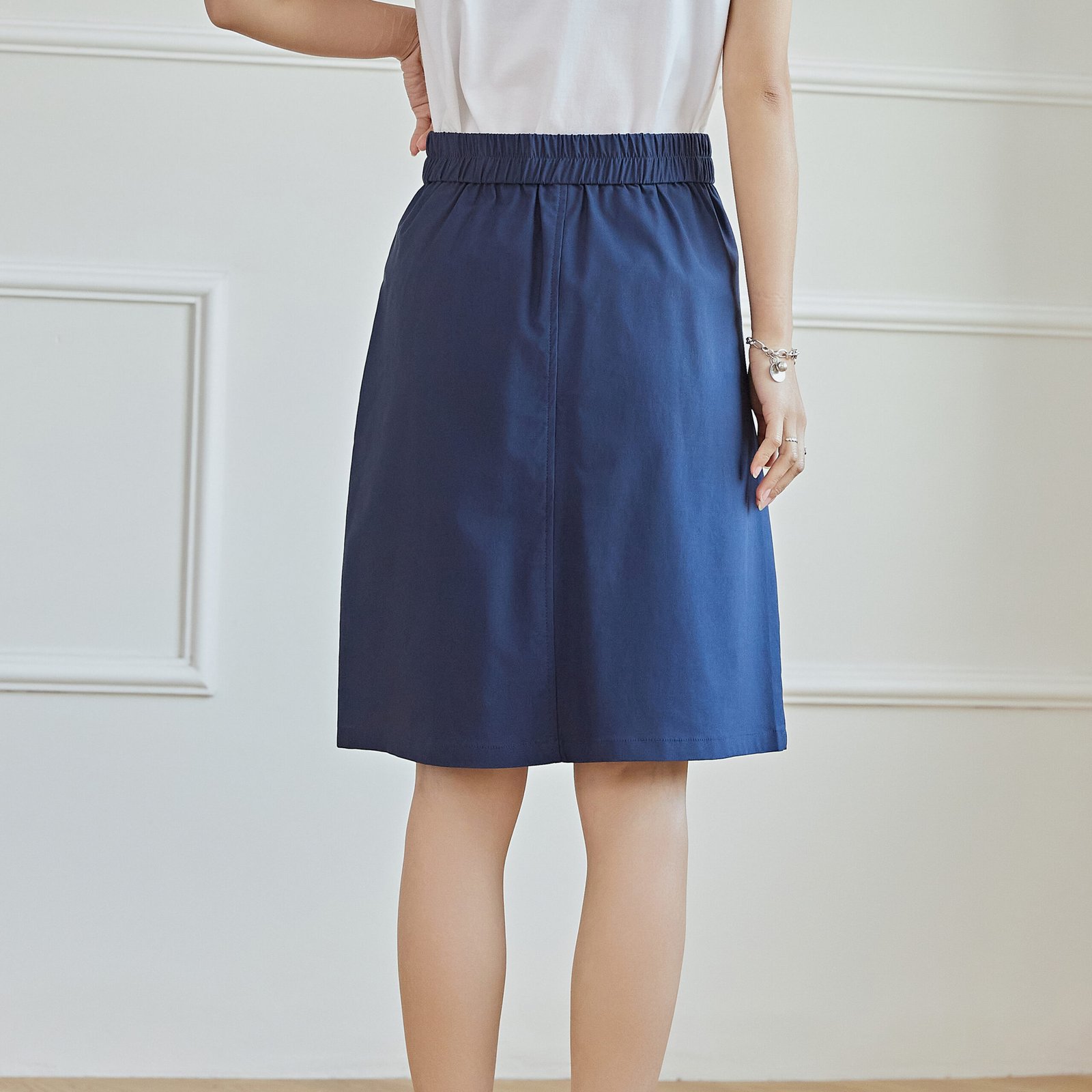 Eyouth 1948 women skirts high waist knee lenth A line skirts product detail 6