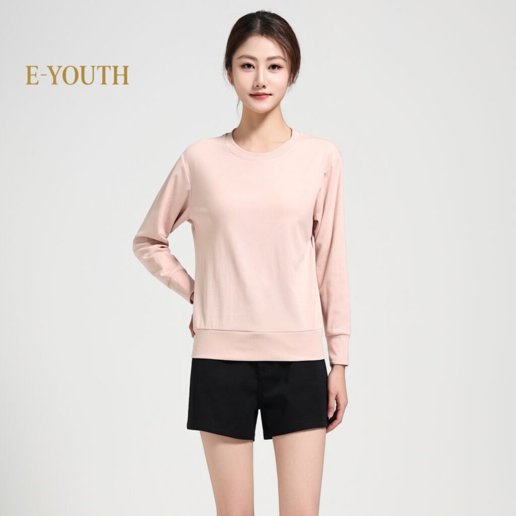 Eyouth 13105 Minimalist Cotton Pullover | Women Long Sleeve Basic Top