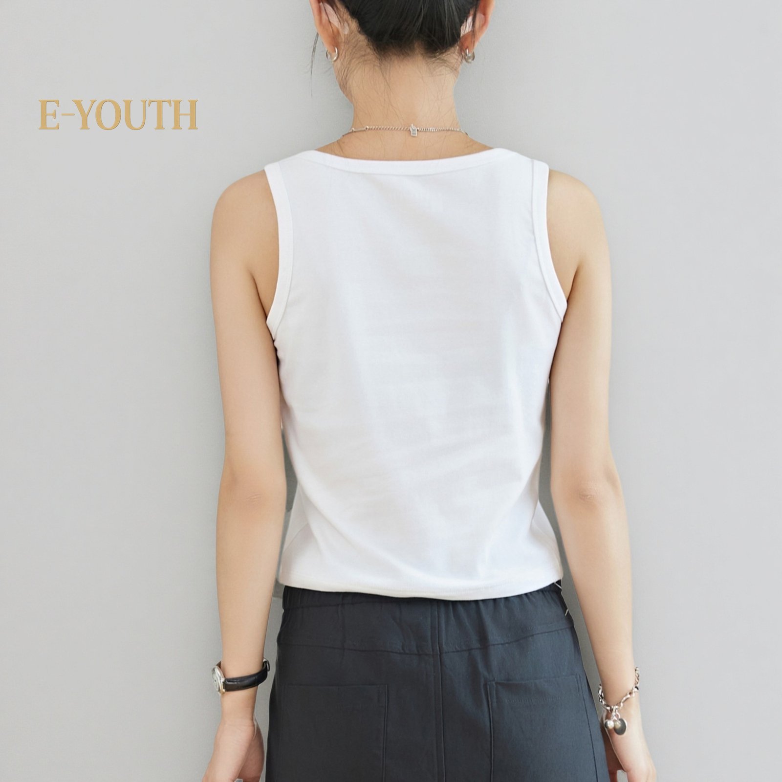 Eyouth 13102 Women's Sleeveless Tops T-Shirt in Soft and Comfortable Various Colors product detail 4