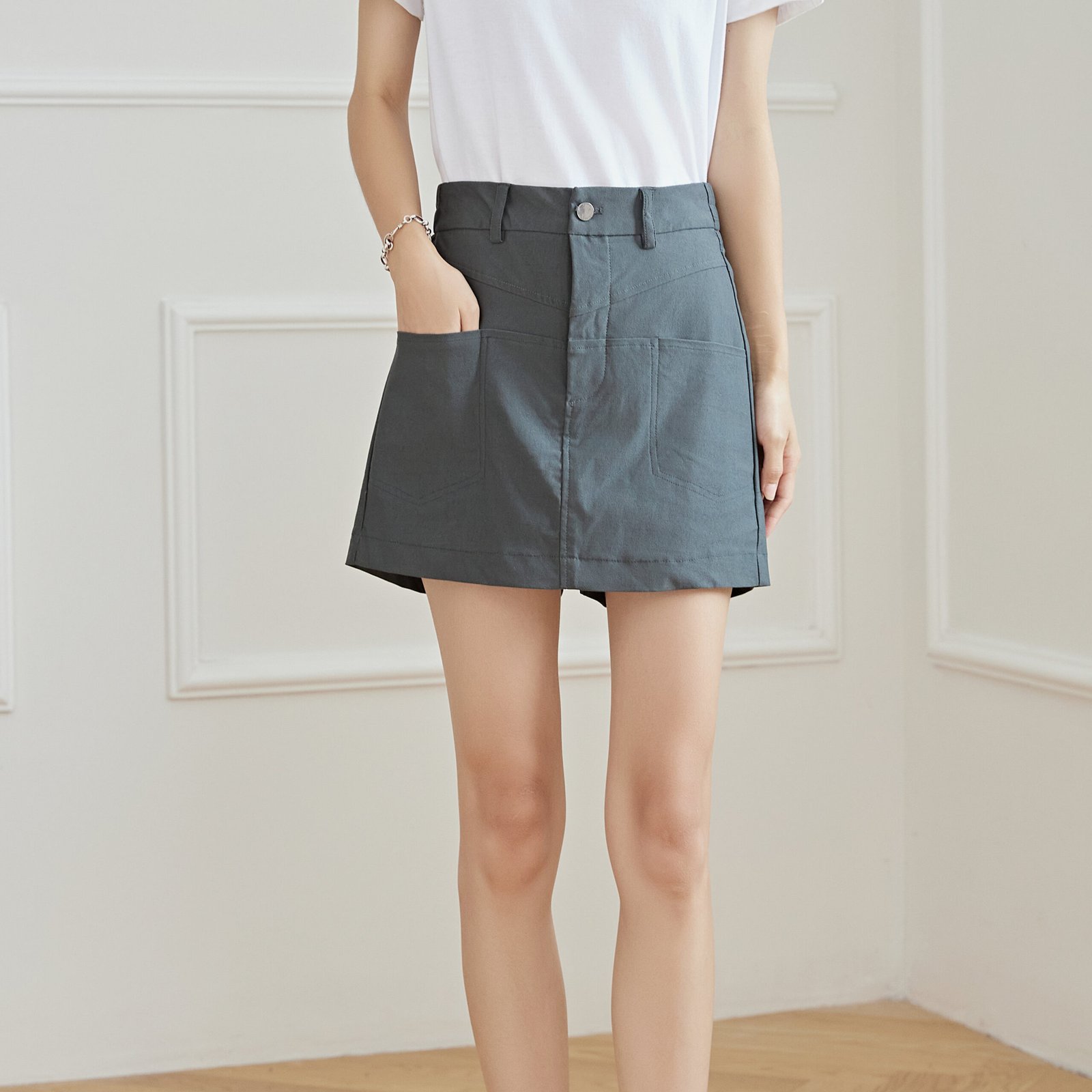 Eyouth 20198 Women skorts High Waist Casual pocket short pants product detail 6