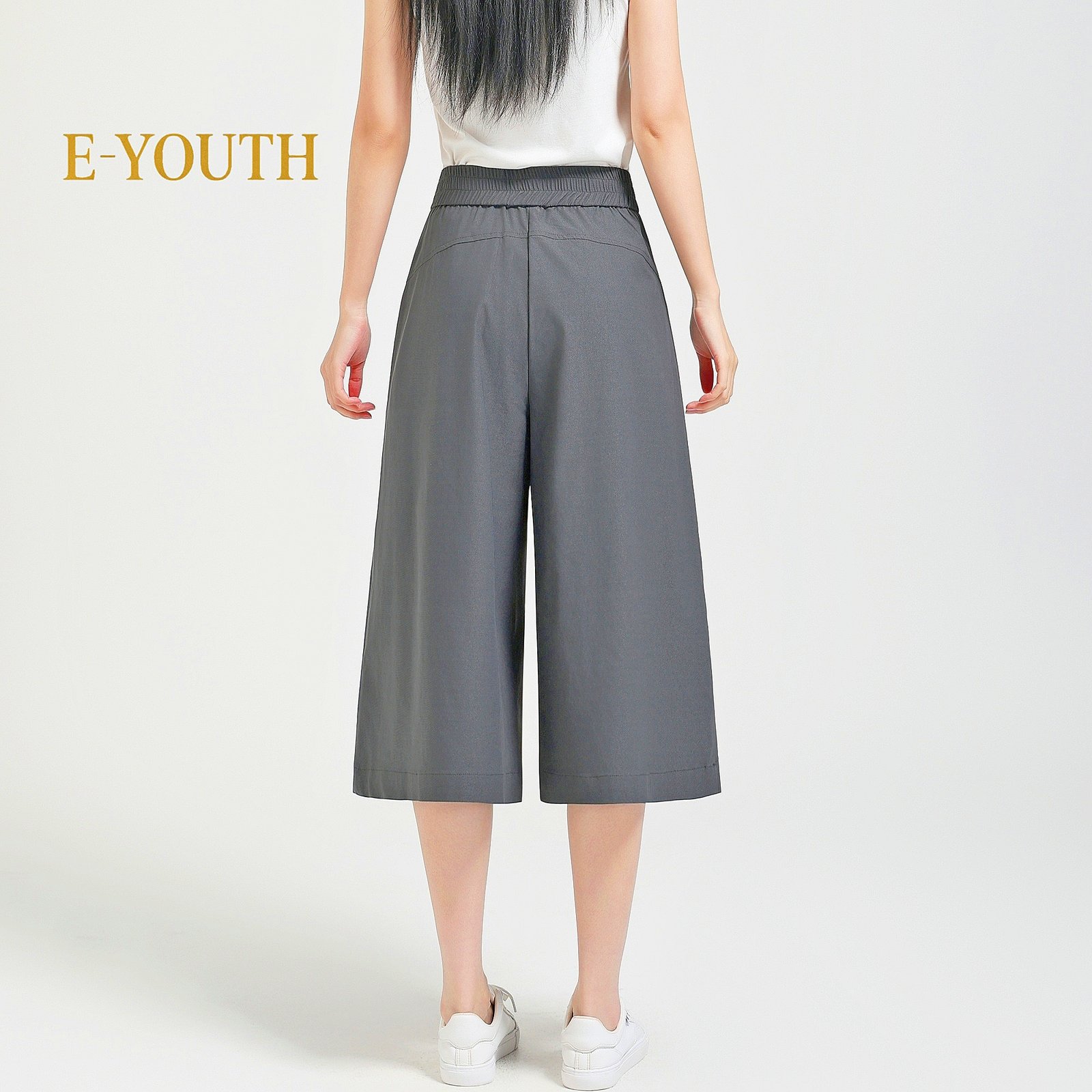 Eyouth 1096 Women Soft-Stretch Midi Culottes product detail 6