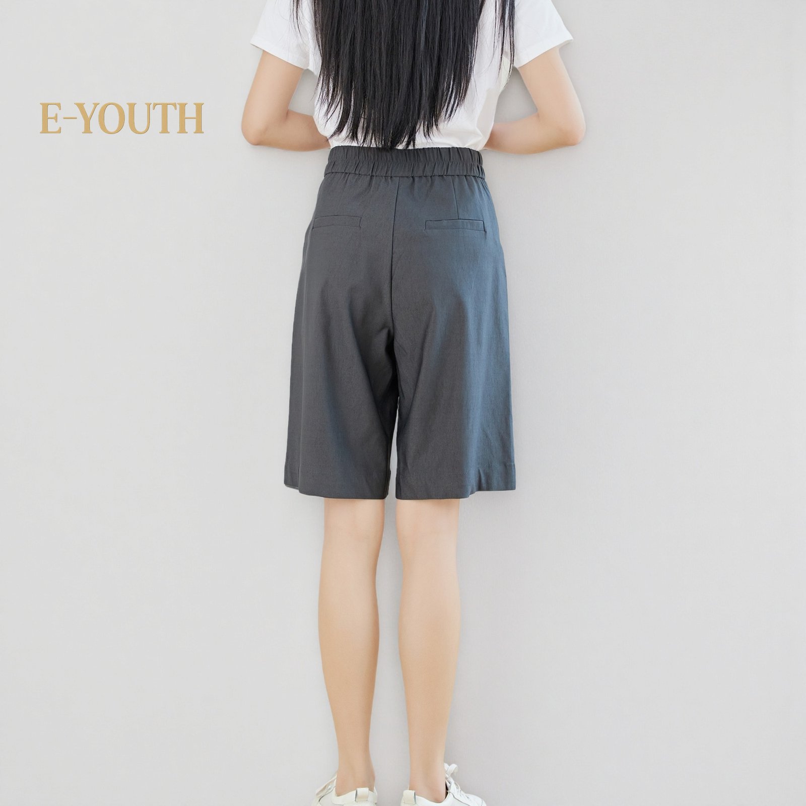 Eyouth 20158 Women Urban Chic Bermuda | high waist basic casual knee length ladies short pants