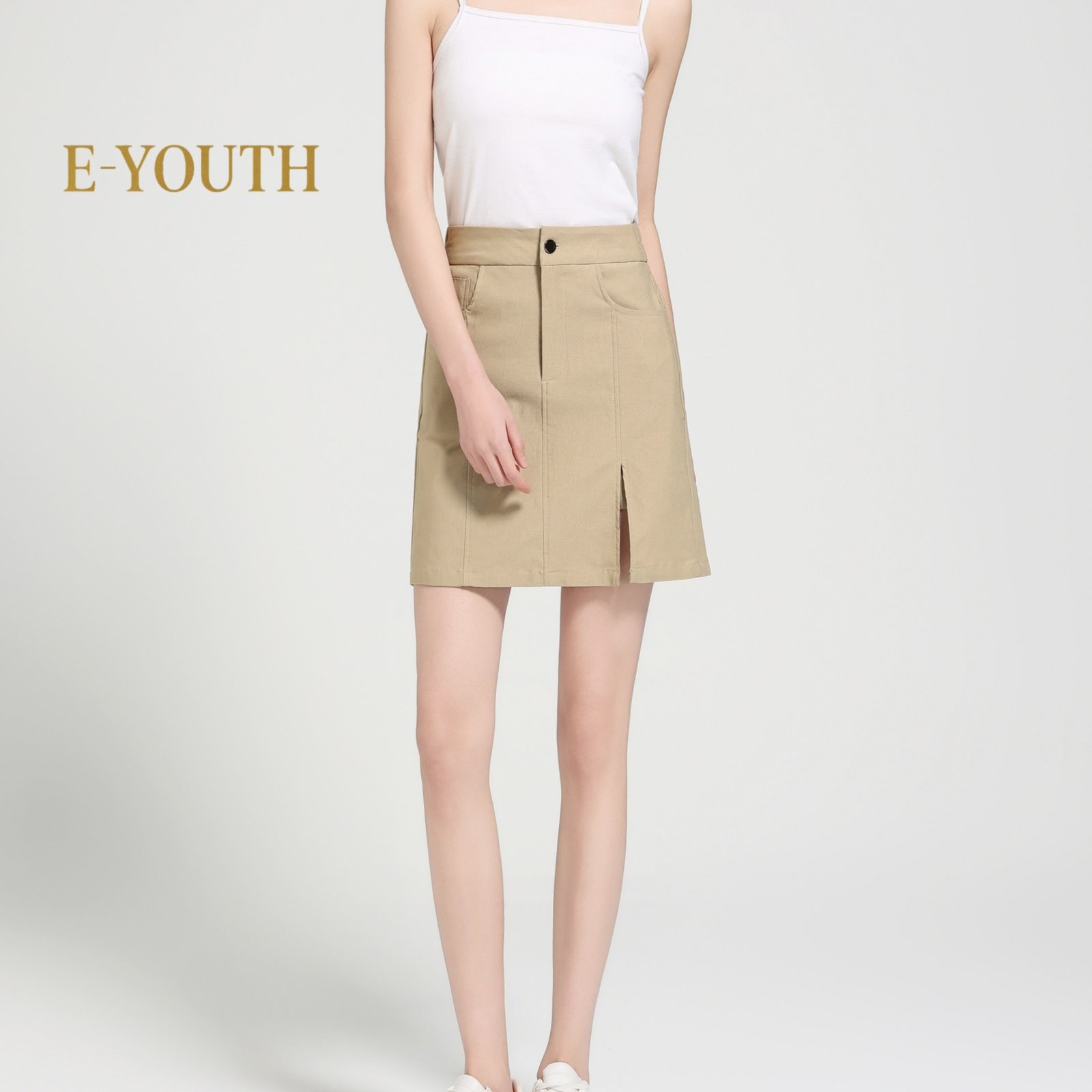 Eyouth 20147 Women Minimalist Front Slit A-Line Skirt product detail 3