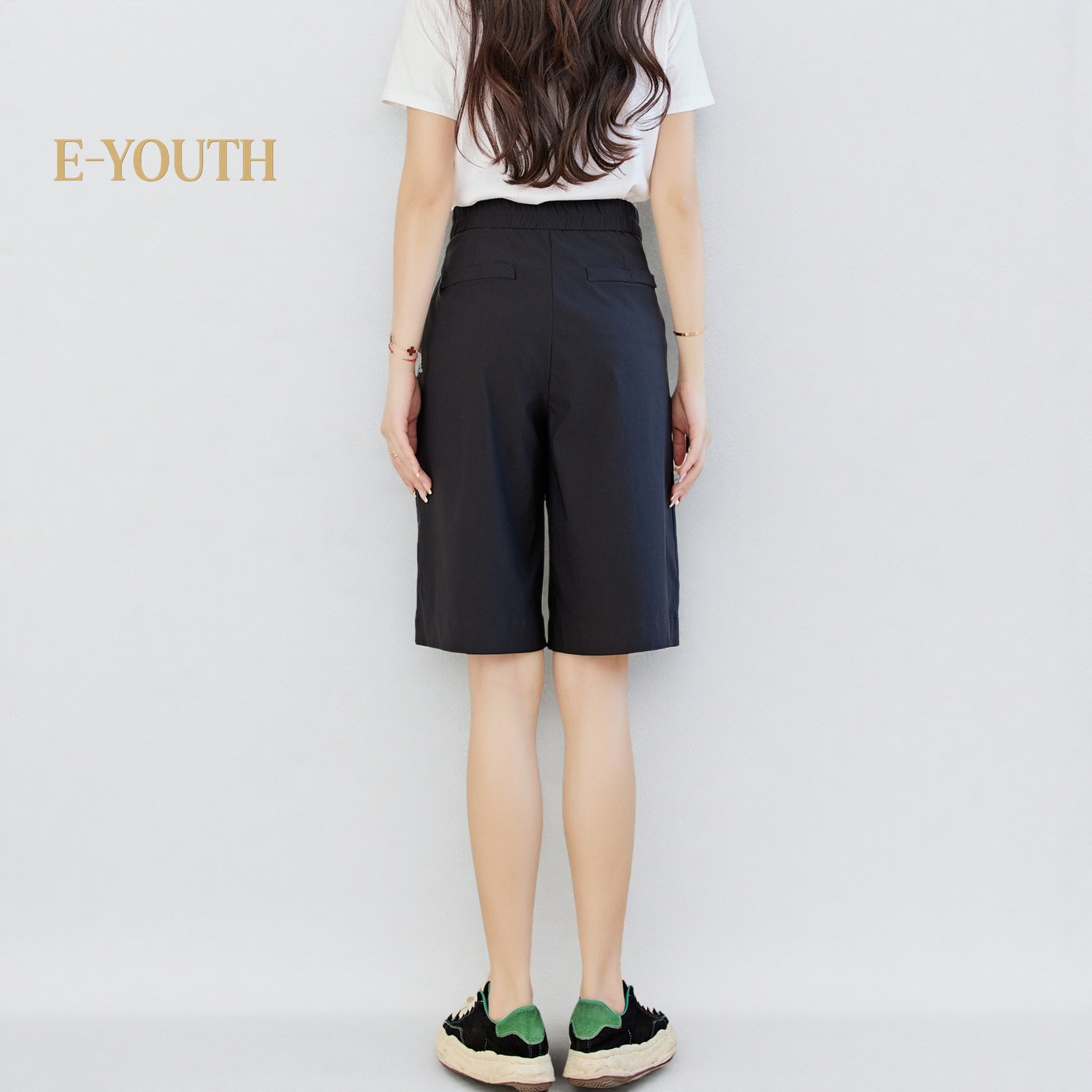 Eyouth 20161 Pleated A-Line Culottes Knee length ladies short pant product detail 2