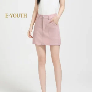 Eyouth 20232 Women Casual Pocket Mini Skirt