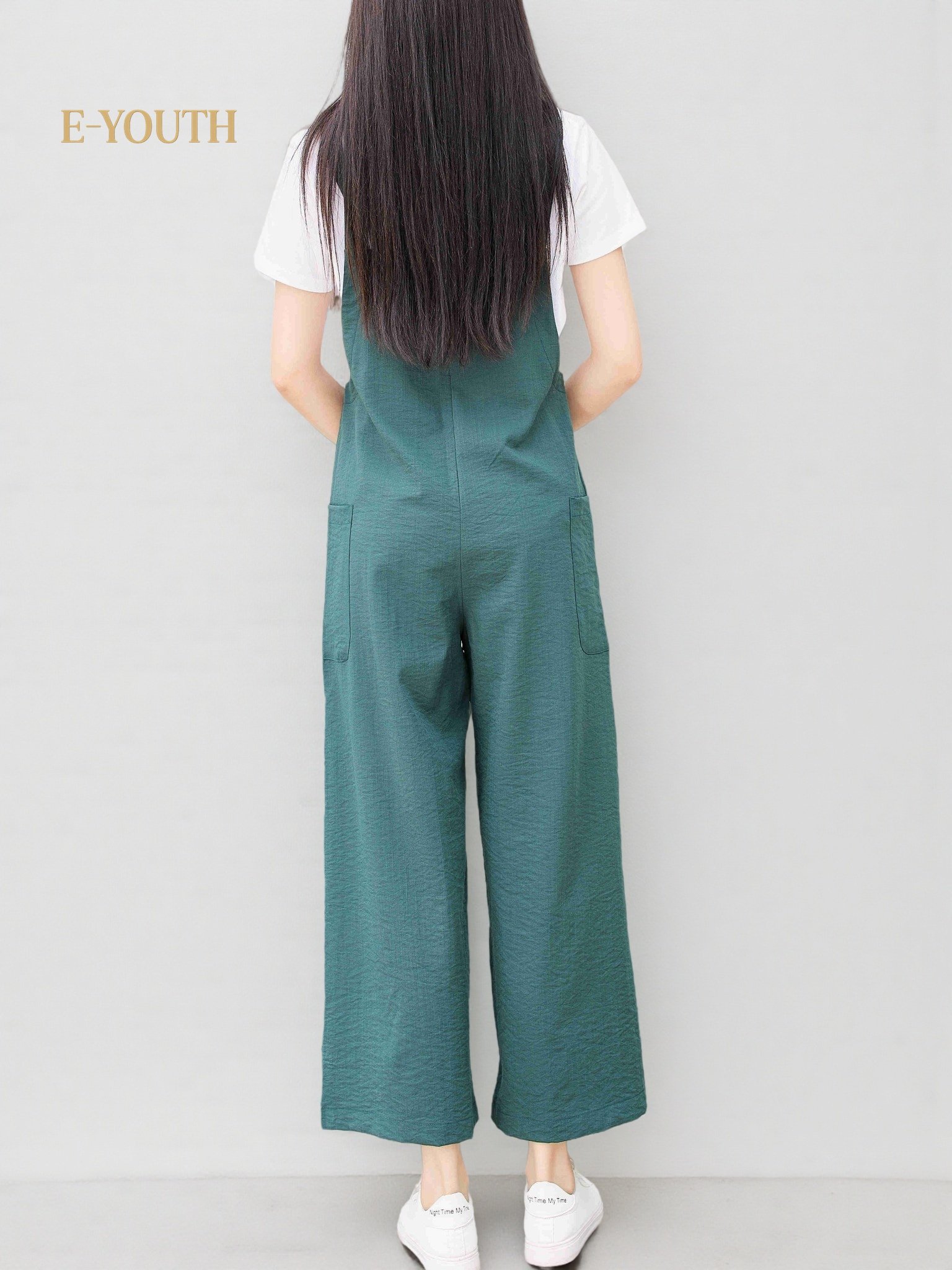 Eyouth 1518 Women’s Adjustable Strap Jumpsuit | Relaxed Wide-Leg Overalls product detail 7