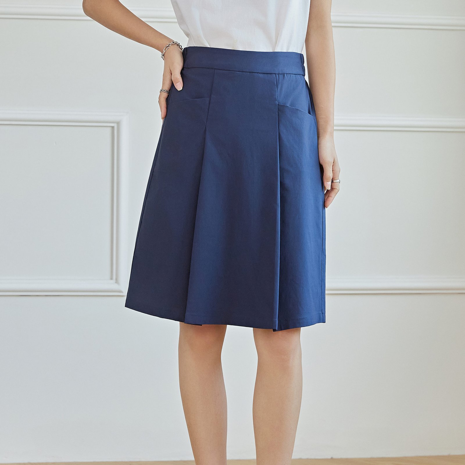 Eyouth 1948 women skirts high waist knee lenth A line skirts product detail 5