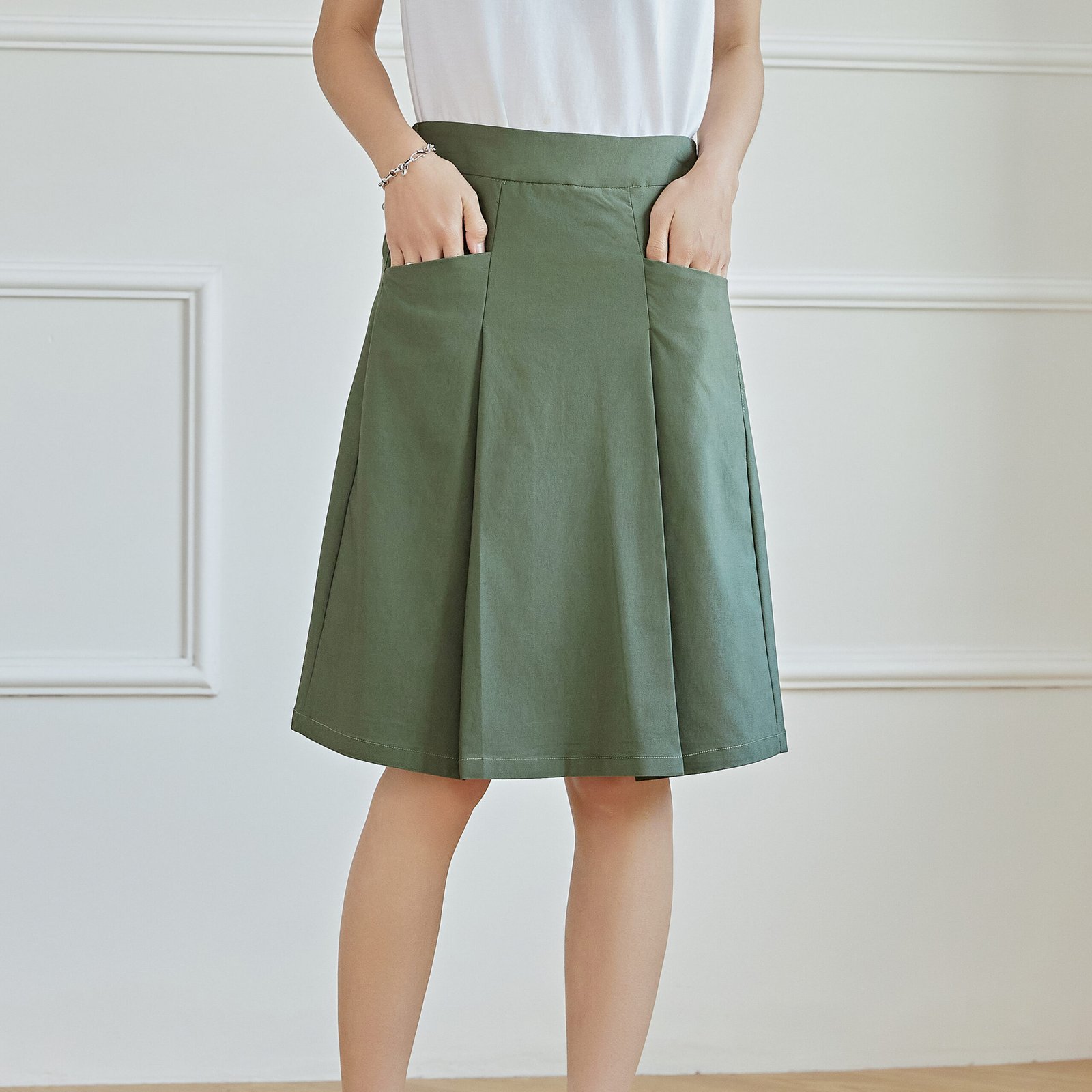 Eyouth 1948 women skirts high waist knee lenth A line skirts product detail 2