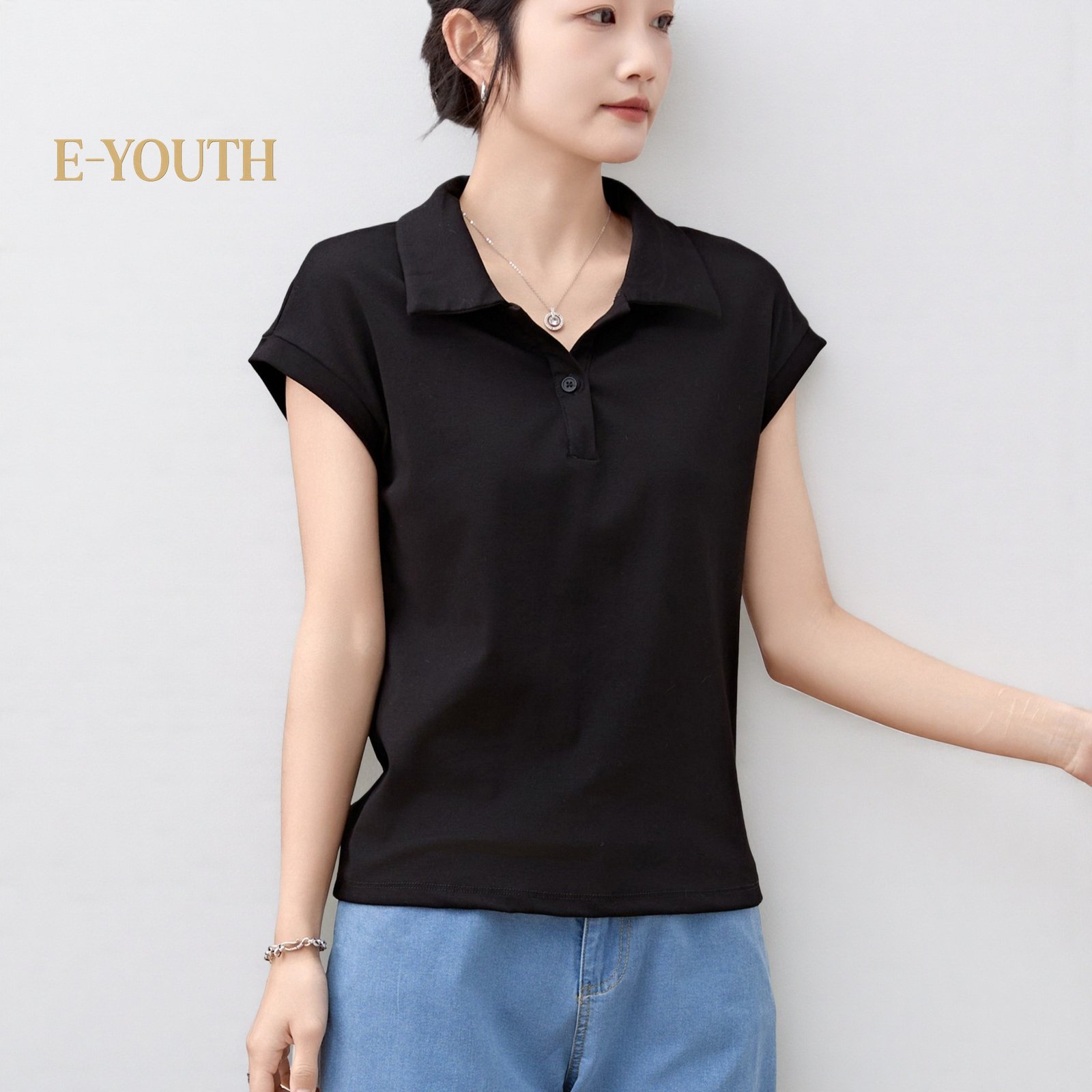 Eyouth 13108 Cotton Polo Women’s T-Shirt - Comfortable & Stylish for Everyday Wear product detail 4