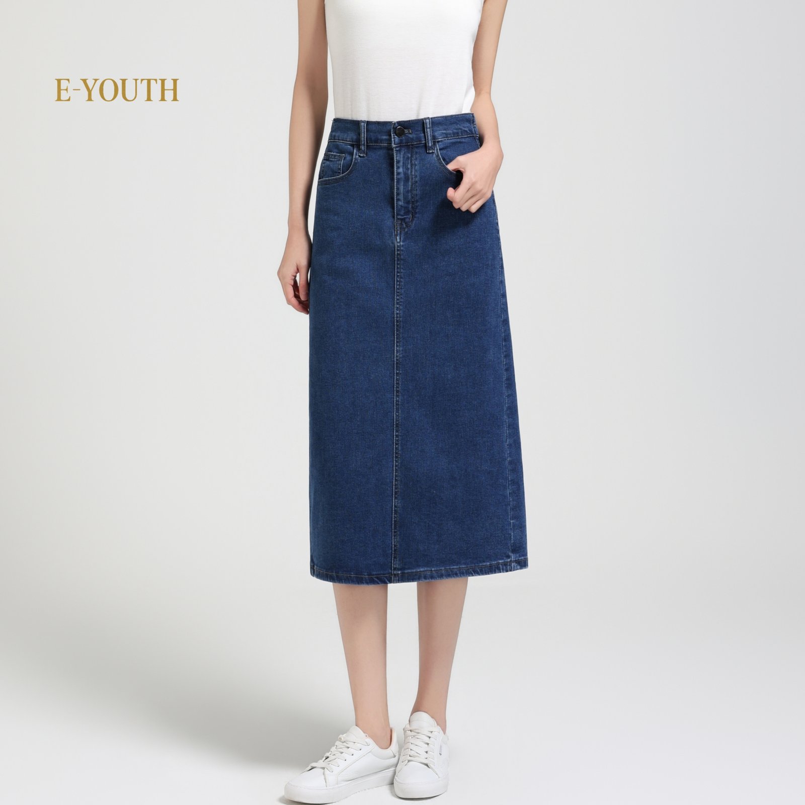 Eyouth 1962 Women Minimalist Denim Long Skirt product detail 6
