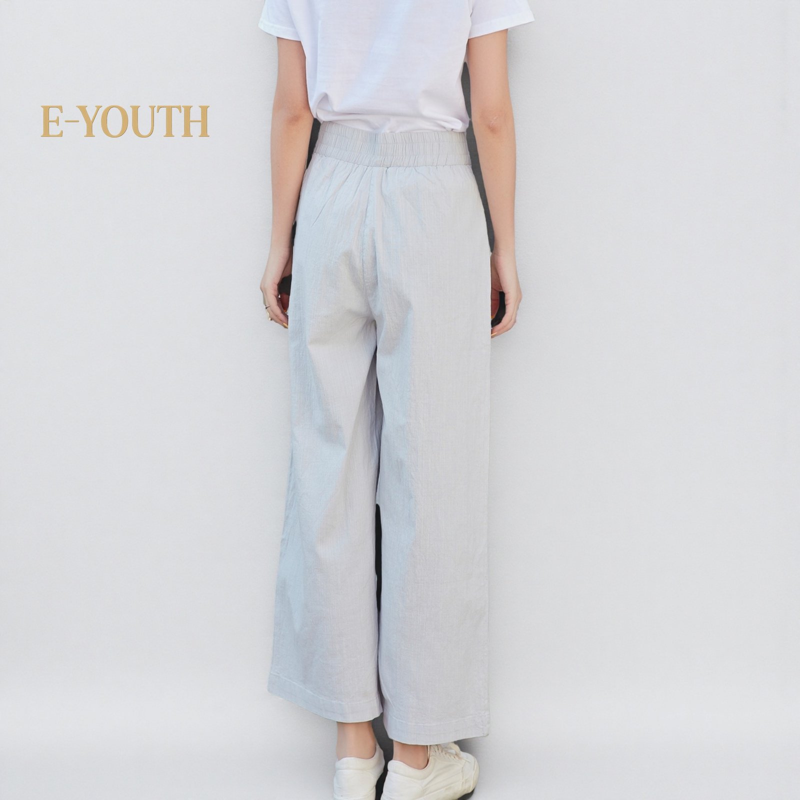 Eyouth 1440 Women High Waist Wide Leg Pants Comfort Linen Pants product detail 2