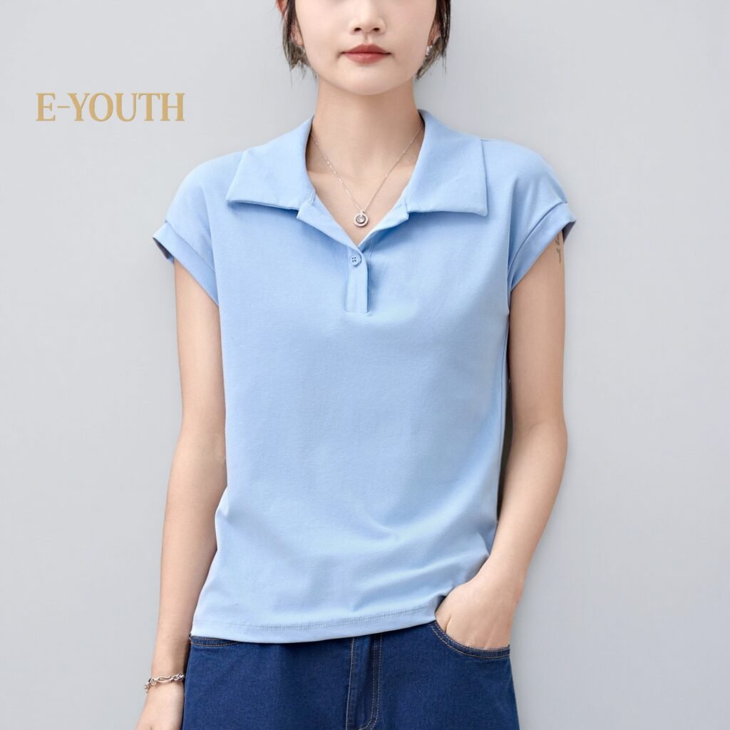 Eyouth 13108 Cotton Polo Women’s T-Shirt - Comfortable & Stylish for Everyday Wear