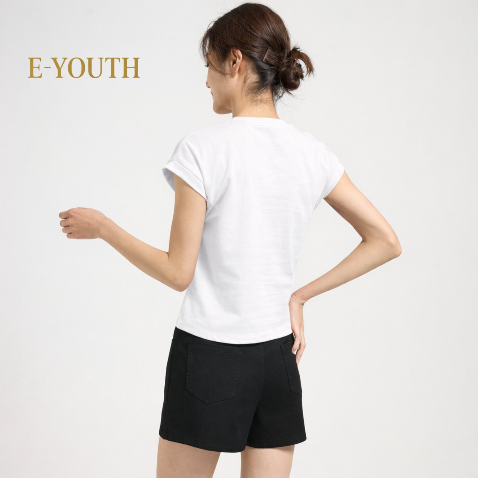 Eyouth 13109 Women’s Minimalist Cotton T-Shirt - Soft, Comfortable, and Stylish Tops in Multiple Colors product detail 7
