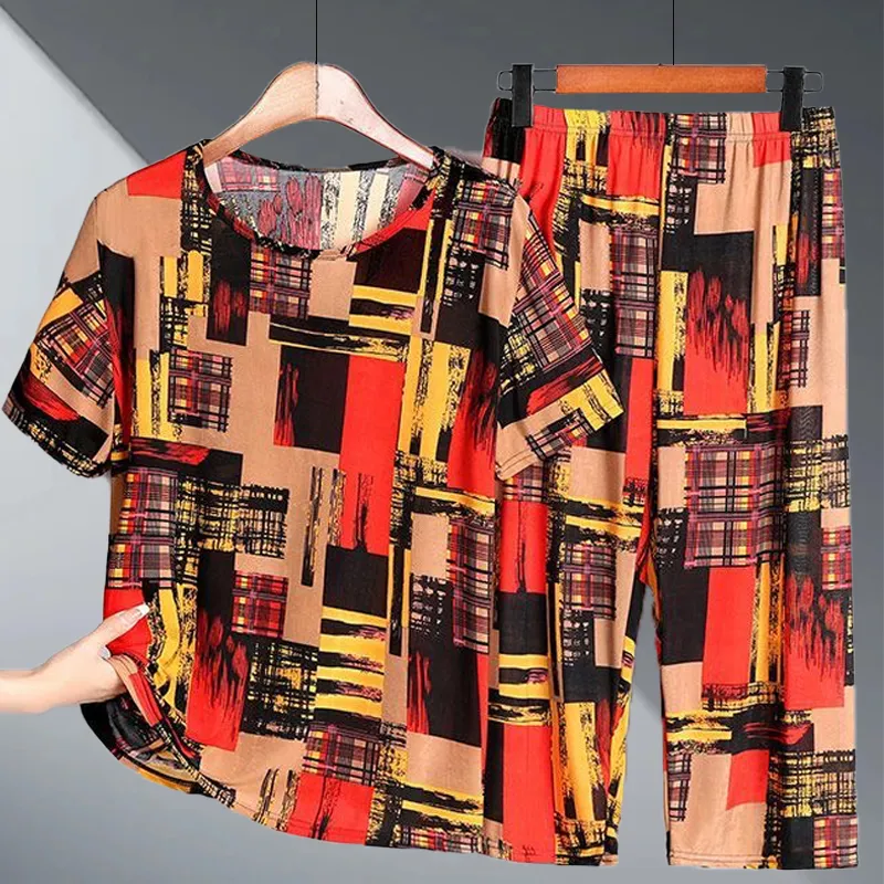 Women's Ice Silk Two-Piece Summer Set product detail 3