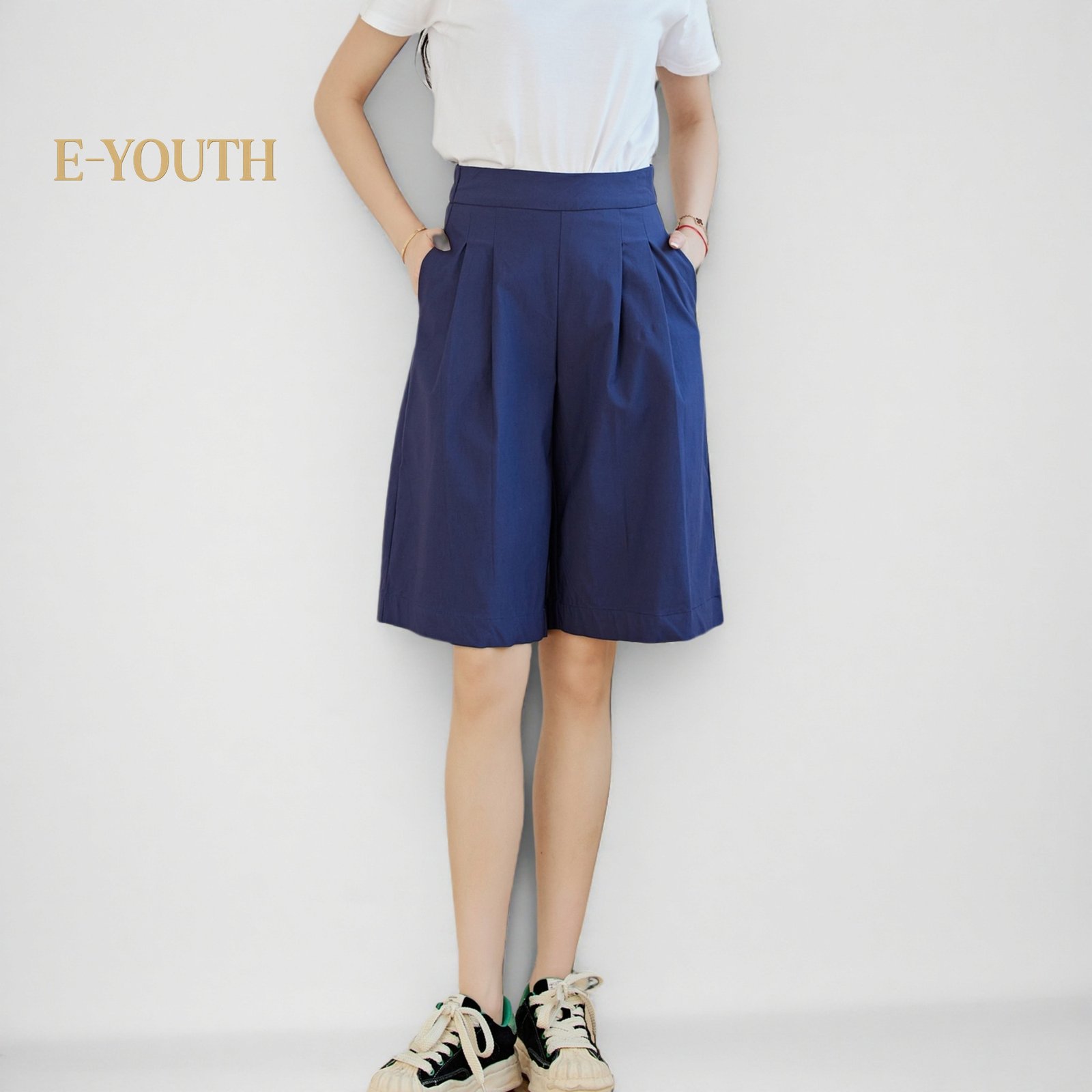 Eyouth 20161 Pleated A-Line Culottes Knee length ladies short pant product detail 5