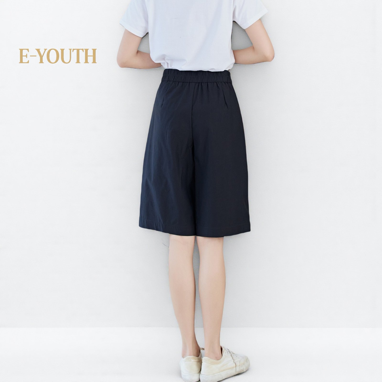 Eyouth 10105 Women Asymmetry Button-Front Culottes product detail 9