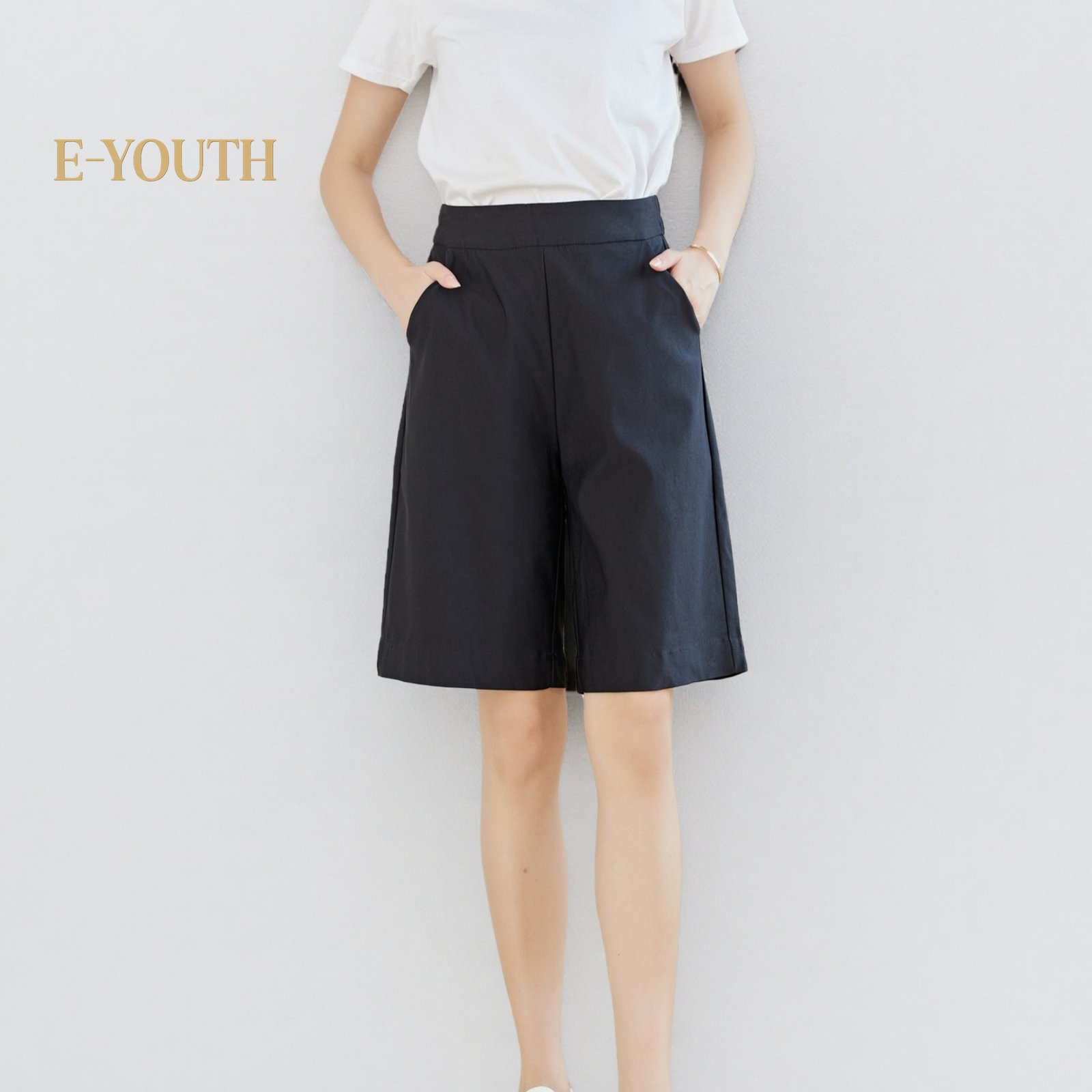 Eyouth 20158 Women Urban Chic Bermuda | high waist basic casual knee length ladies short pants product detail 8