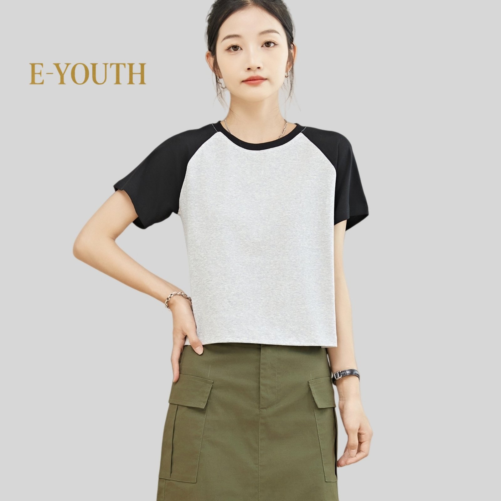 Eyouth 13103 DualTone Raglan Tee product detail 7