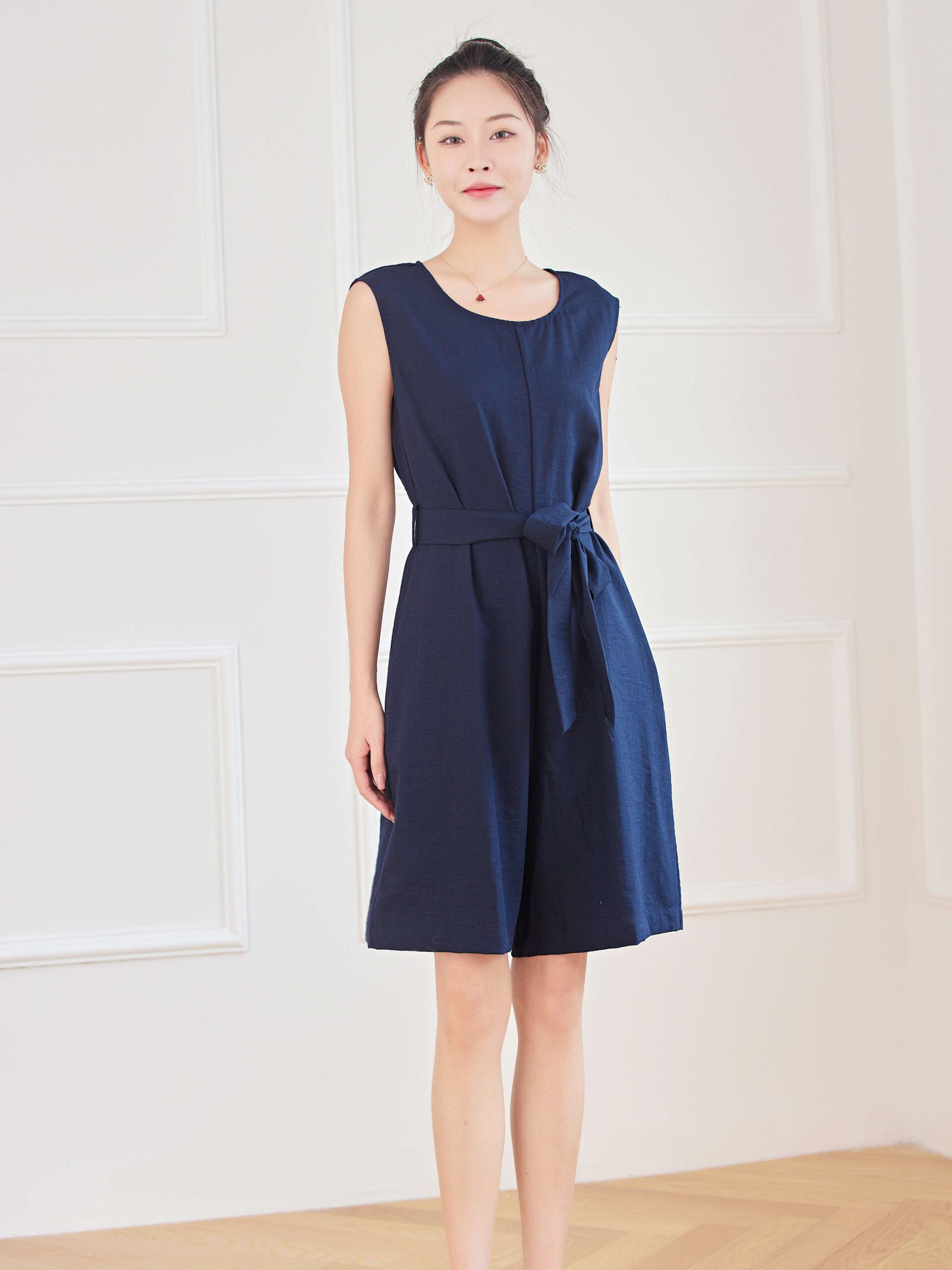 Eyouth 1748 Women Sleeveless jumpsuits romper suspenders loose fit Pockets belted cotton linen Jumpsuit product detail 7