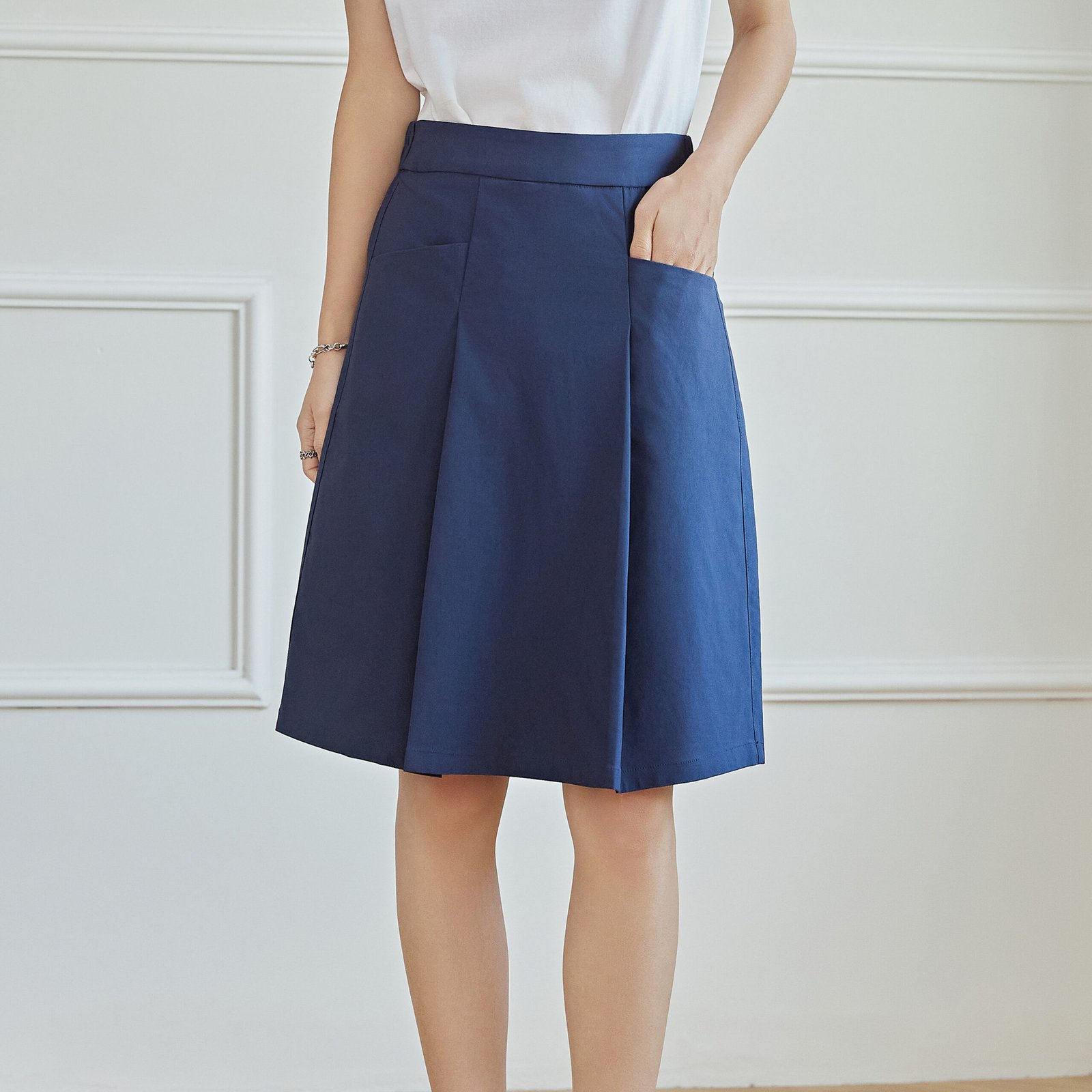 Eyouth 1948 women skirts high waist knee lenth A line skirts product detail 4