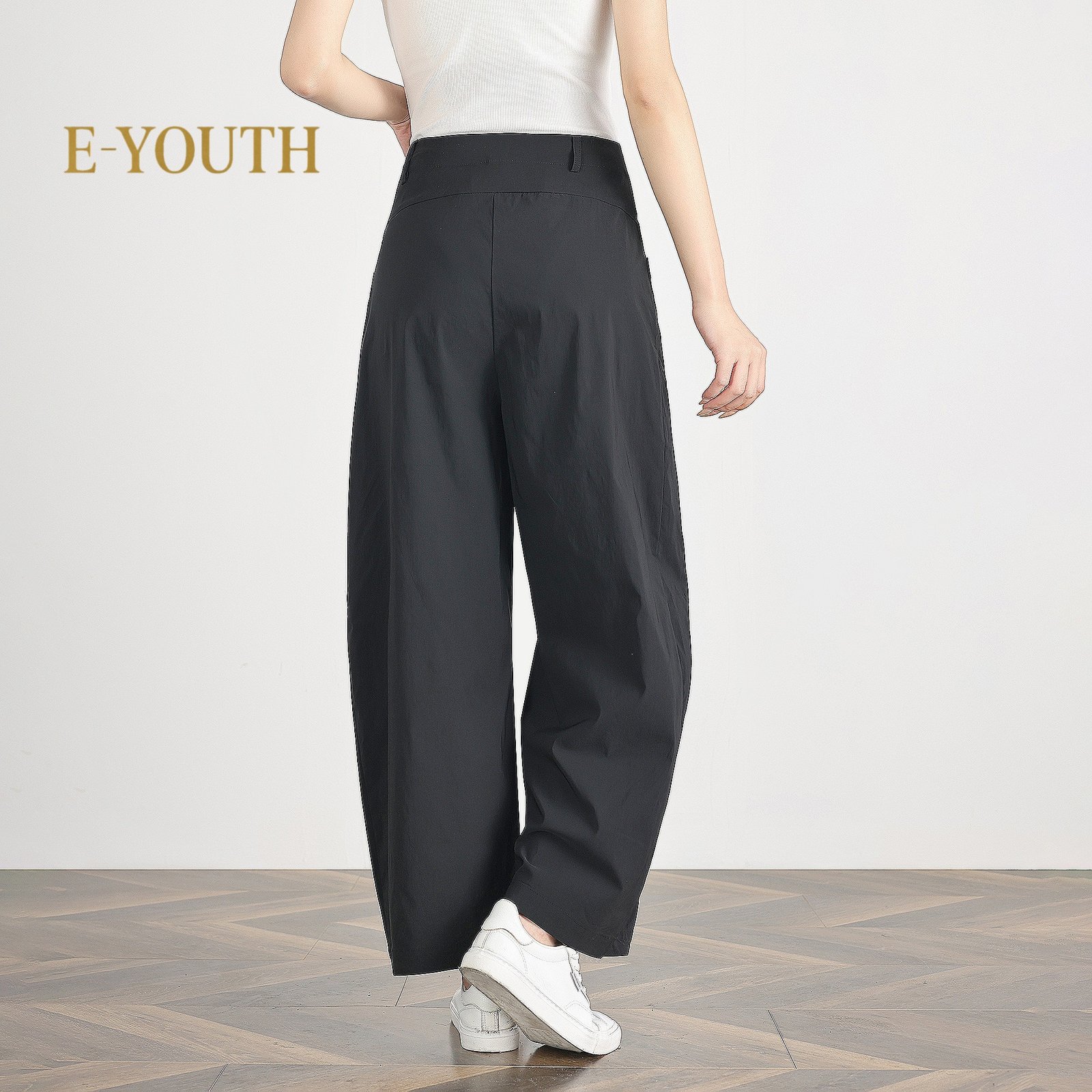 E-YOUTH 10182 Women Relaxed Utility Barrel Pants product detail 2