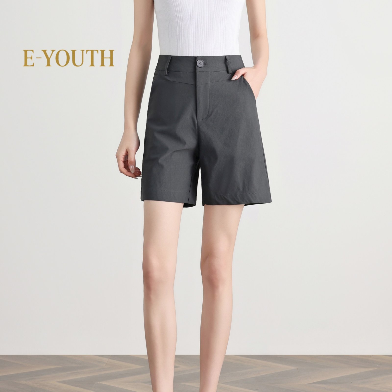 Eyouth 20177 women casual shorts high waist Korean Style button waist short pants for ladies product detail 1