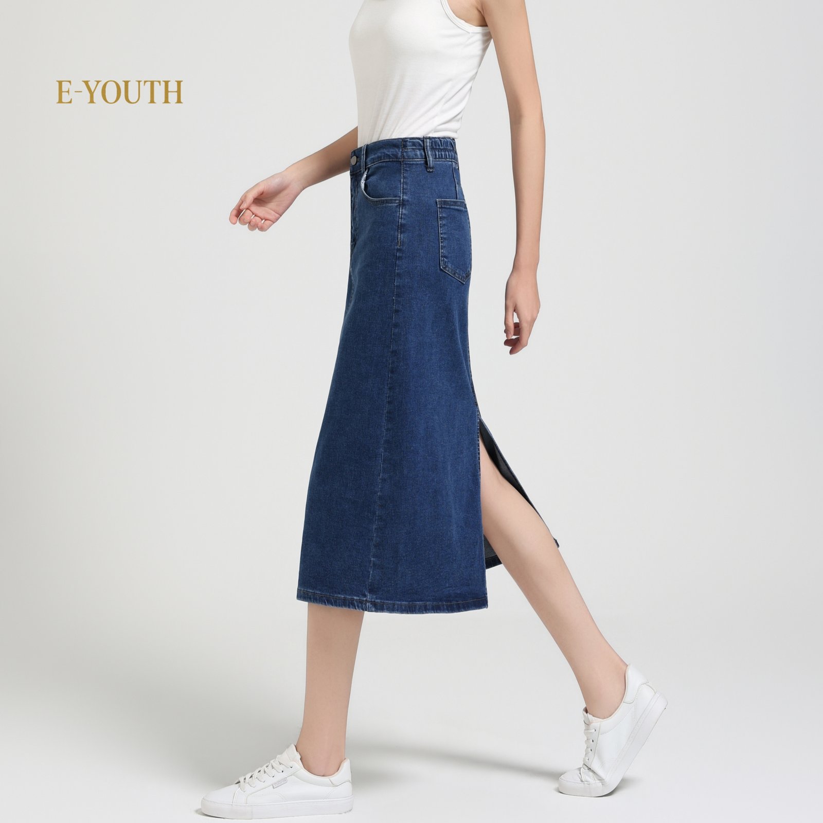 Eyouth 1962 Women Minimalist Denim Long Skirt product detail 8