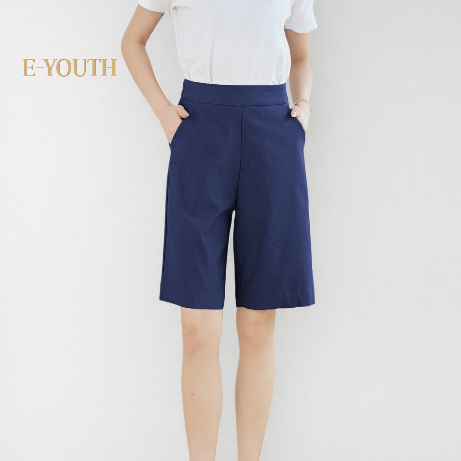 Eyouth 20158 Women Urban Chic Bermuda | high waist basic casual knee length ladies short pants product detail 4
