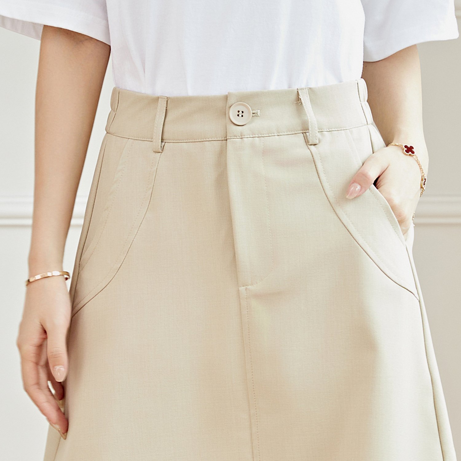 Eyouth 1956 women skirts high waist knee lenth A line skirts product detail 1