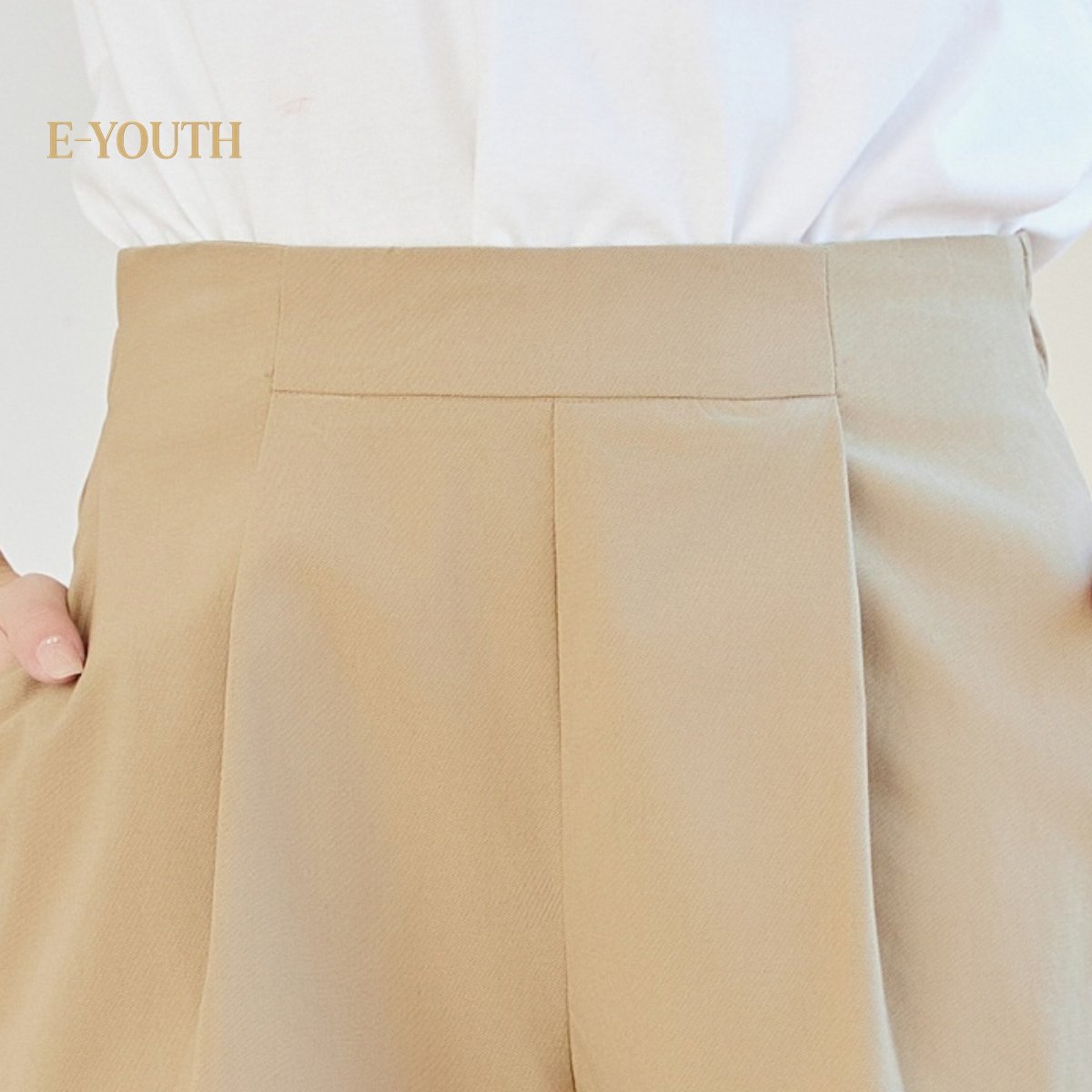 EYOUTH 20167 High-Waist A-Line Shorts|Minimalist Pleated Shorts