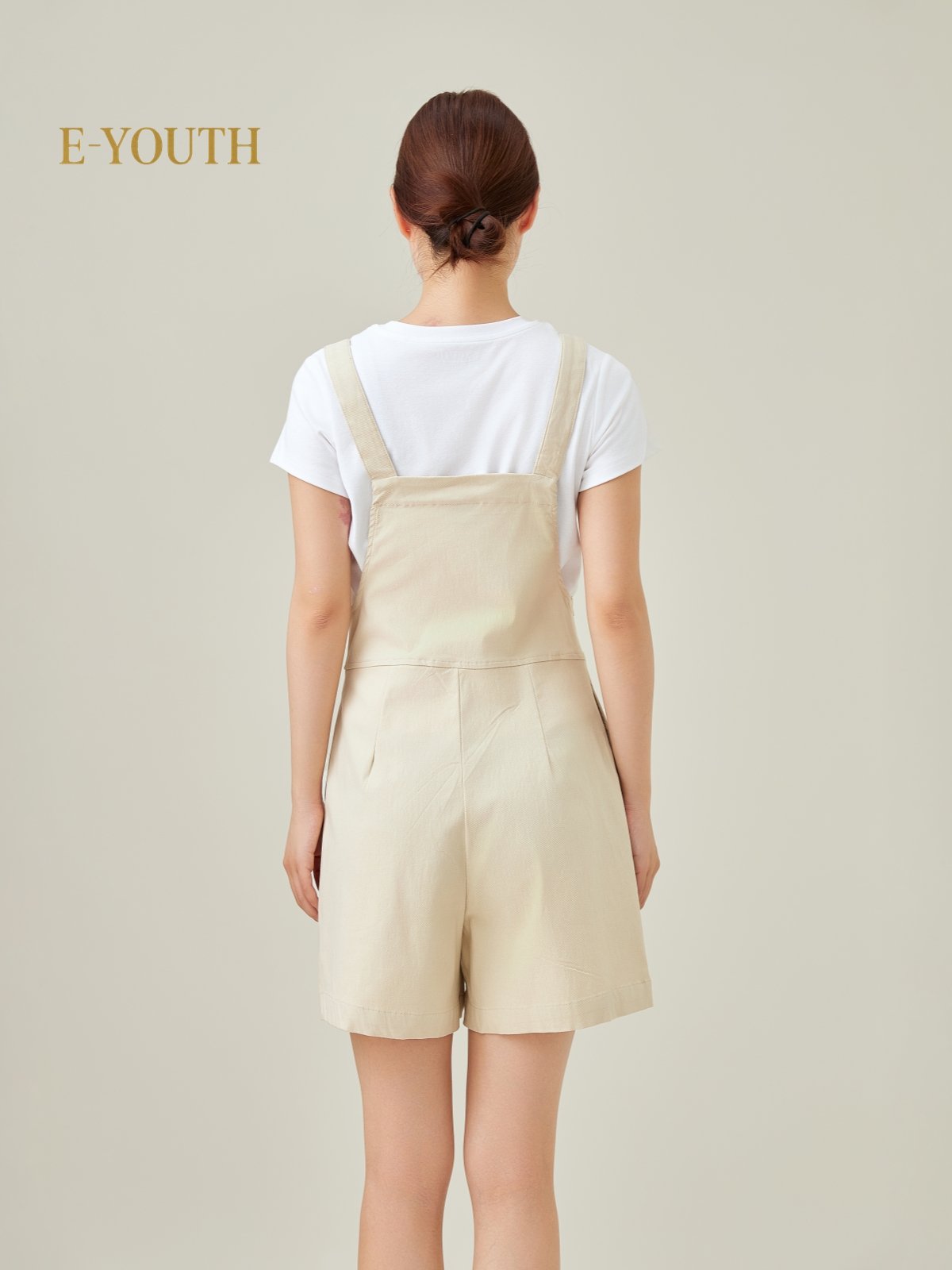 Eyouth 1520 Women Pleated Overall Shorts product detail 2