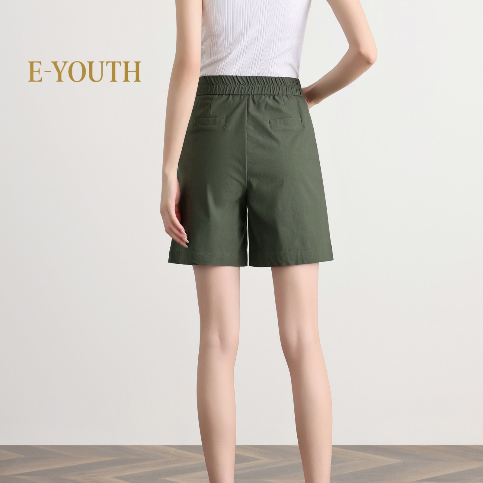 Eyouth 20177 women casual shorts high waist Korean Style button waist short pants for ladies product detail 4